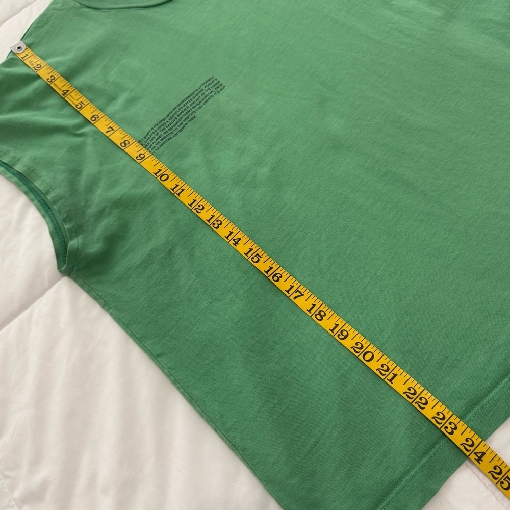 Pangaia 365 Midweight Cropped Shoulder Green Muscle Tee Size XL - Picture 10 of 10